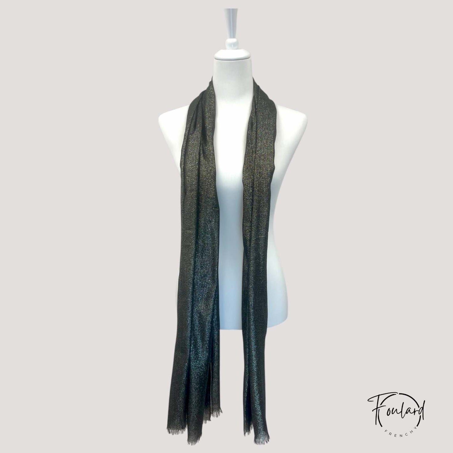Foulard femme gris foncé pailleté