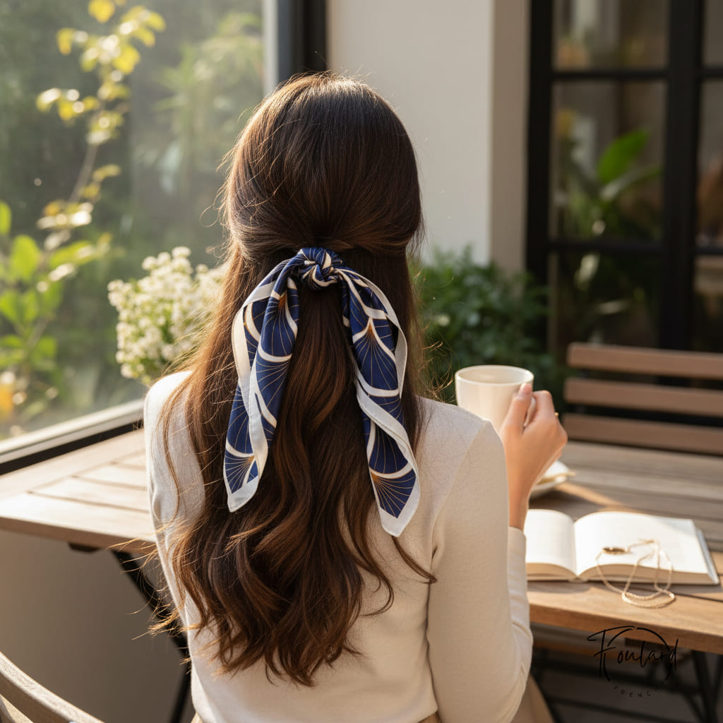 Foulard cheveux carré 70 cm – Alix