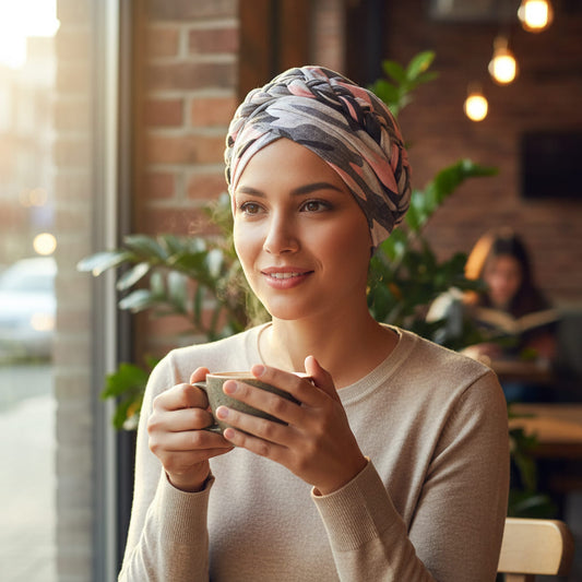 Foulard turban chimio rose - Militaire