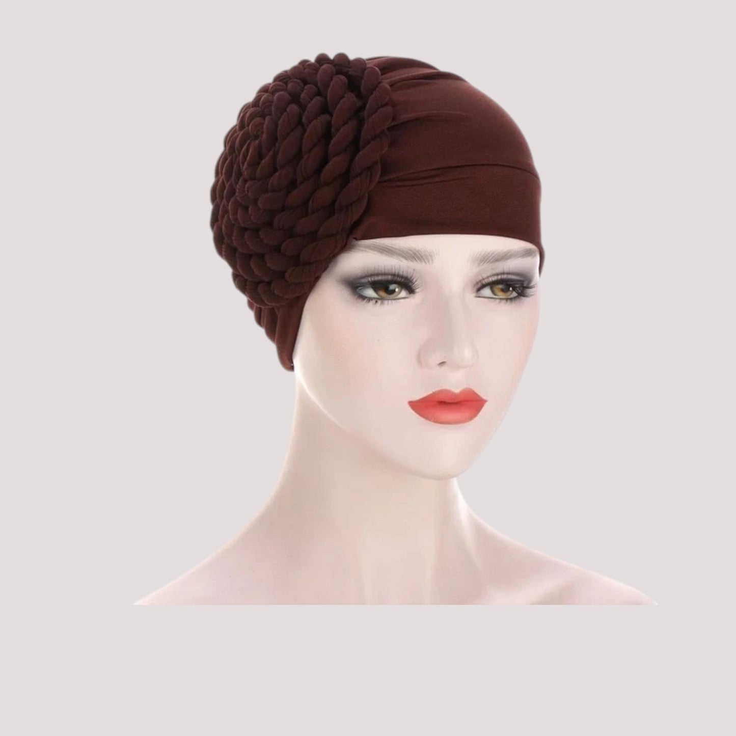 Foulard bonnet chimio marron - Uni