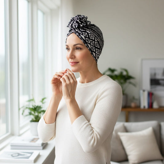 Foulard turban chimio noir - Ezéphérine