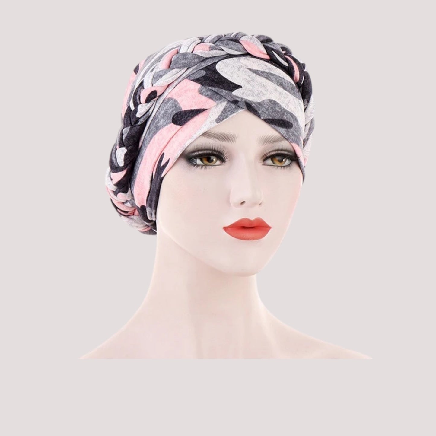 Foulard turban chimio rose - Militaire