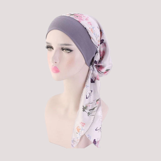 JUDITH Foulard Cheveux Femme Moderne Chimio Rose à motifs