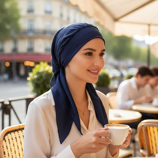 LOLA Foulard Chimio Femme Bleu Marine uni