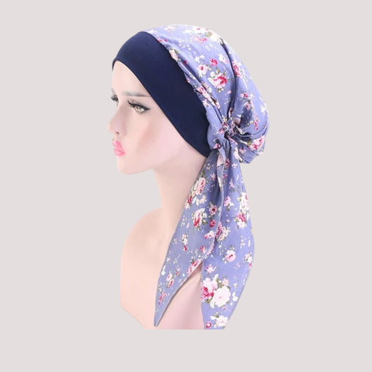 MARION Foulard long chimio violet - Fleuri