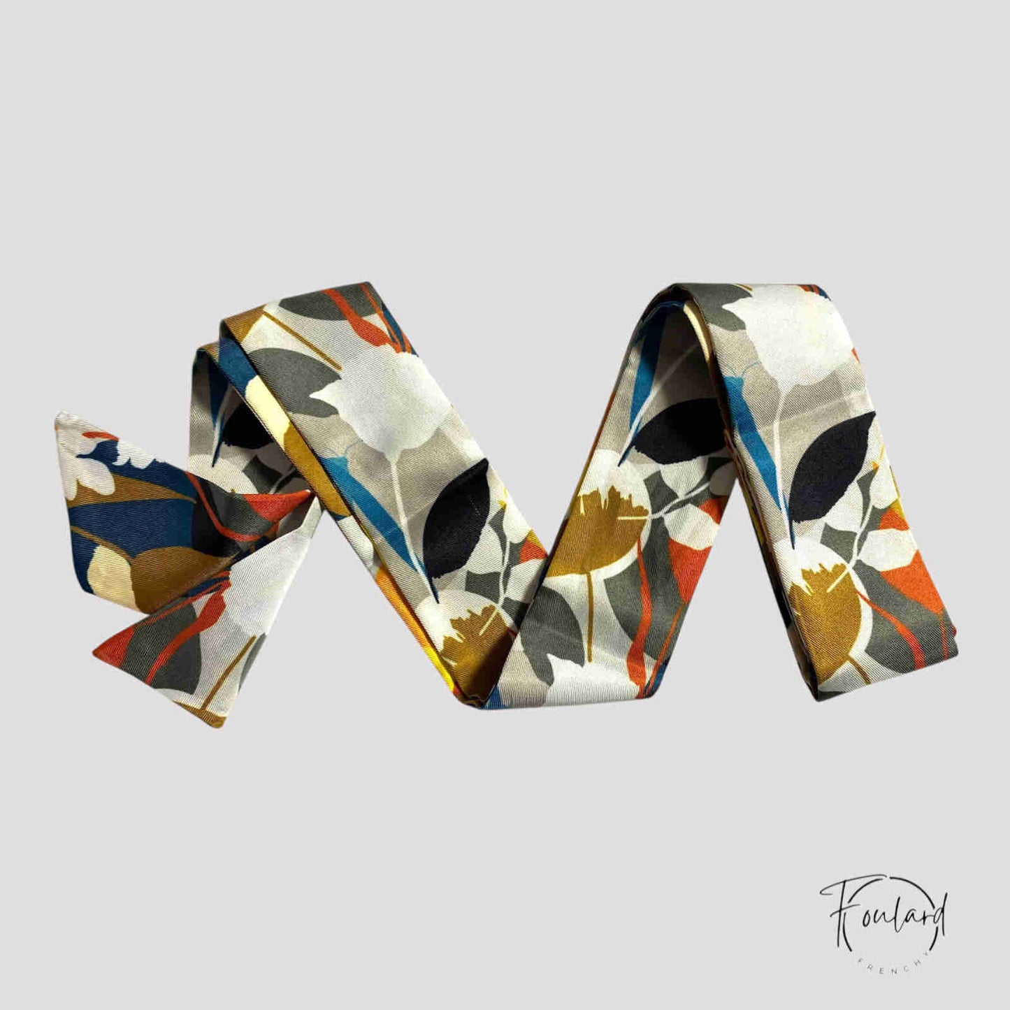 Ceinture foulard fleurie automnale