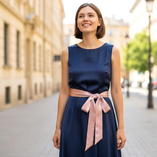 Ceinture Foulard Rose Pâle Satinée