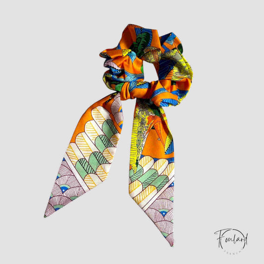 Chouchou Foulard Exotique Orange