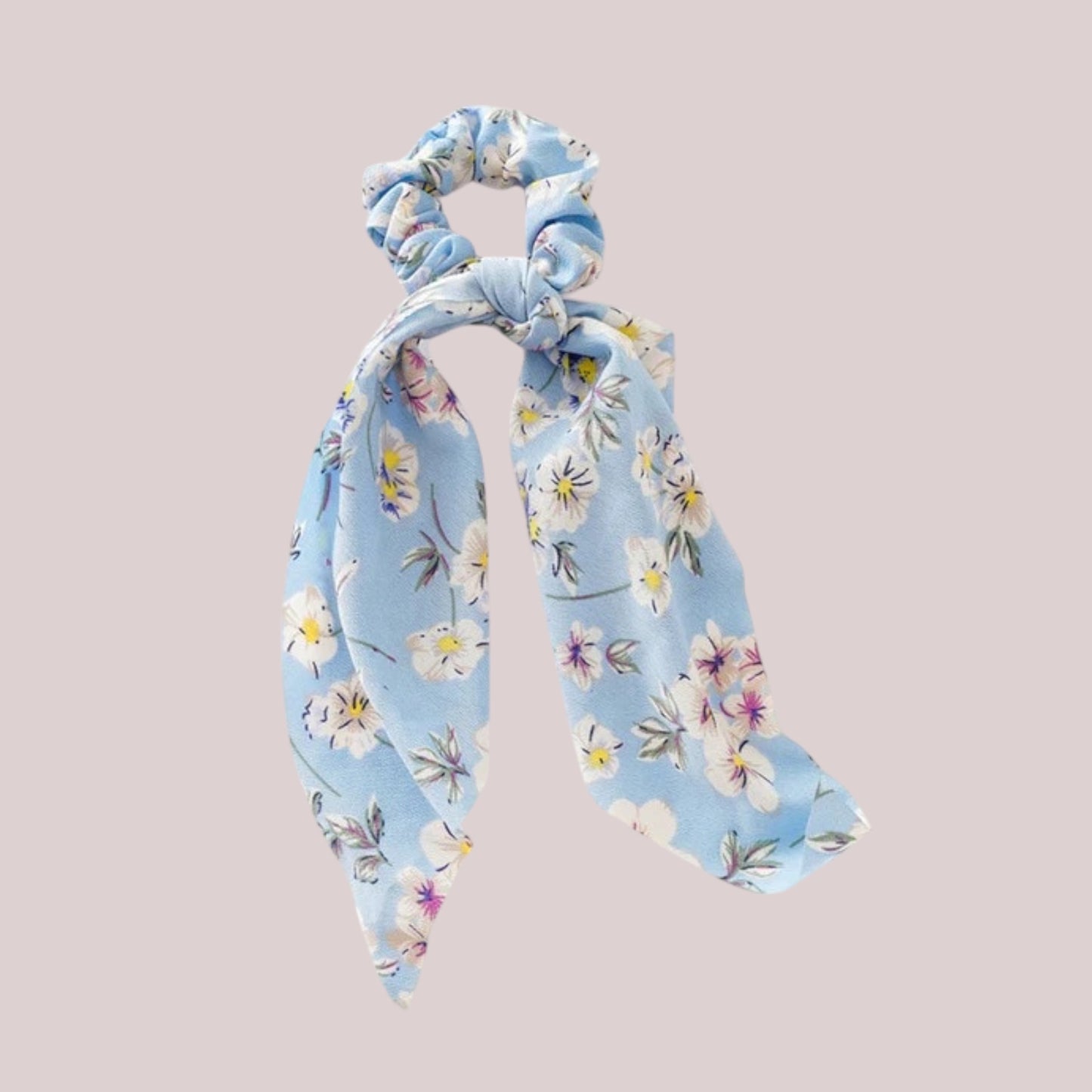 Chouchou Foulard Bleu Printanier