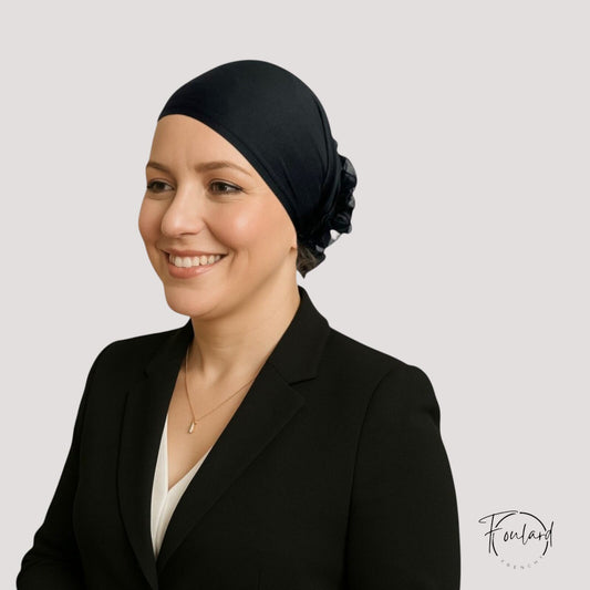 Foulard bonnet chimio noir - Néolise