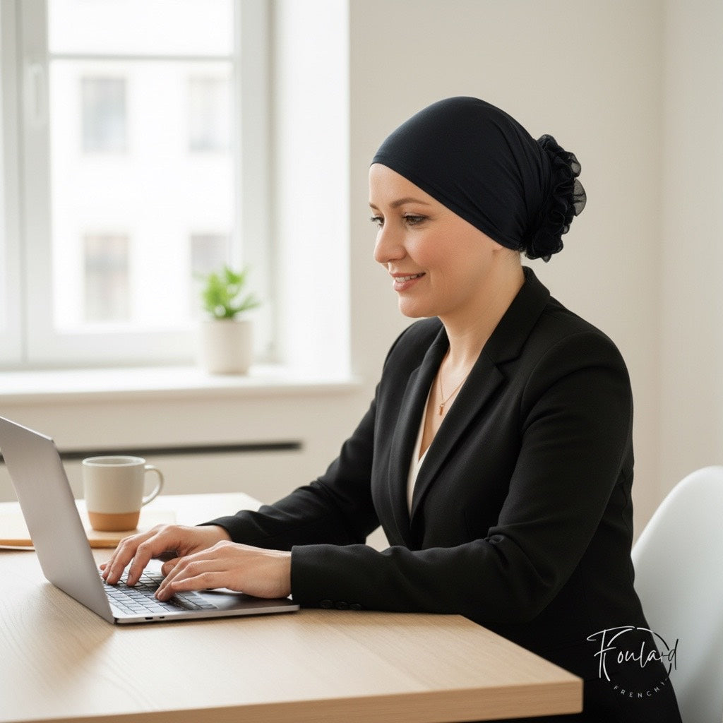 Foulard bonnet chimio noir - Néolise