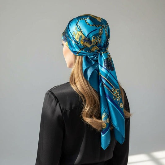 Foulard cheveux carré 90 cm – Mathilde