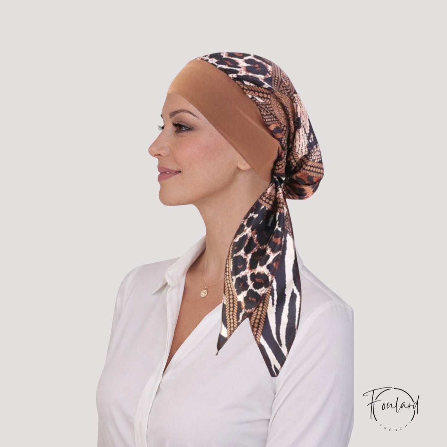 AURÉLIE Foulard Cheveux Femme Mode Chimio Léopard