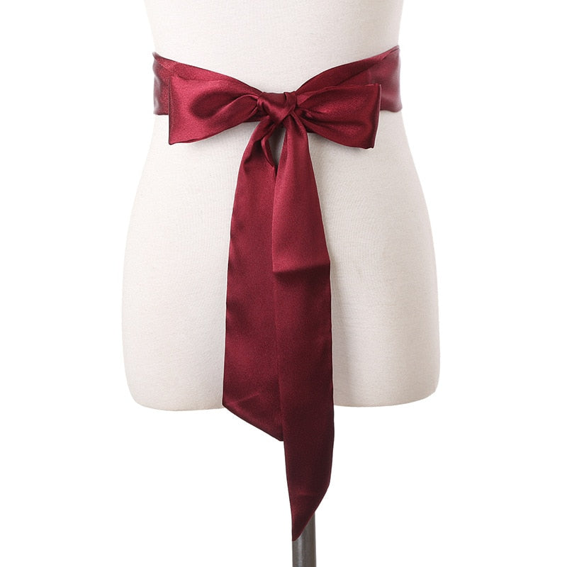 La ceinture foulard femme LUDIVINE pour robe ou pantalon, couleur rouge uni, de chez foulard frenchy