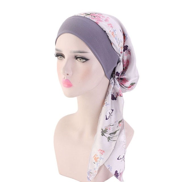 JUDITH foulard cheveux femme long rose (chimio) par FOULARD FRENCHY
