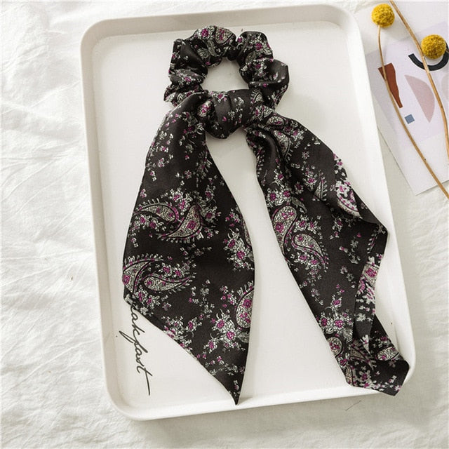 Chouchou Foulard Noir Baroque