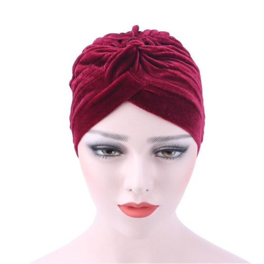 Foulard bonnet chimio rouge - Velours