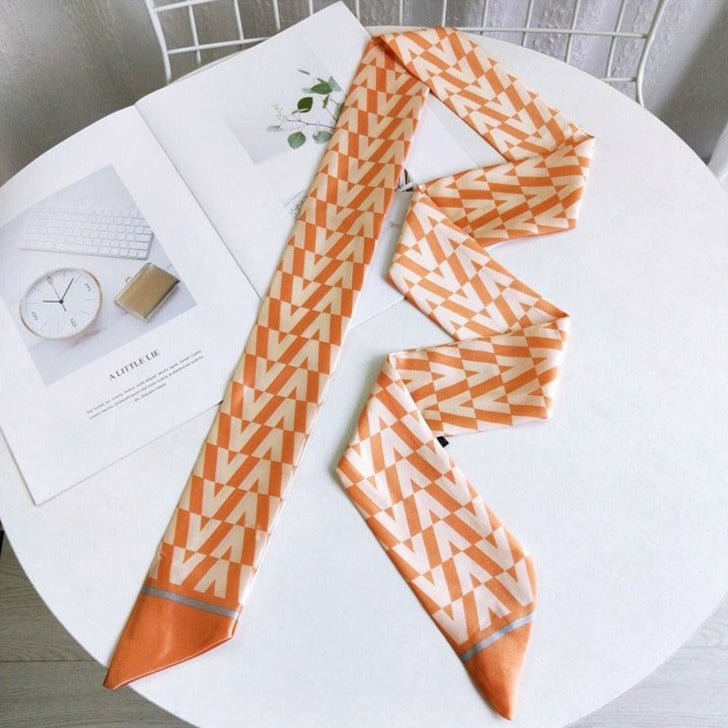 Ceinture foulard orange - Chevrons