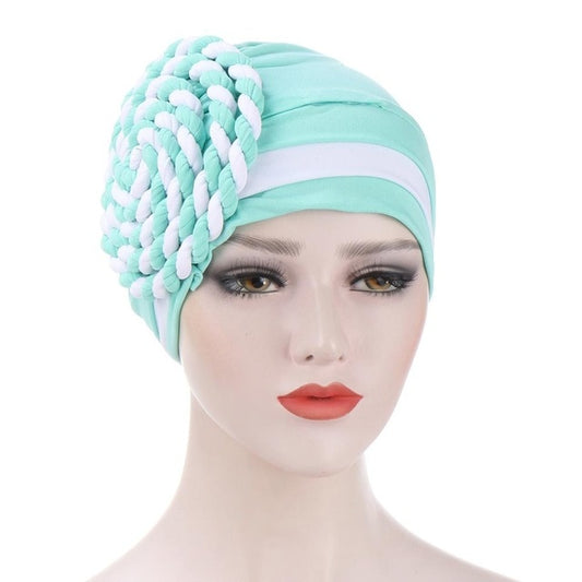 Foulard bonnet chimio vert - Marinière