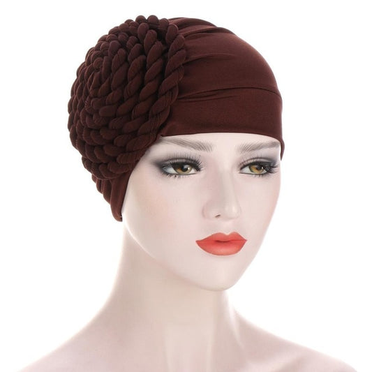 Foulard bonnet chimio marron - Uni
