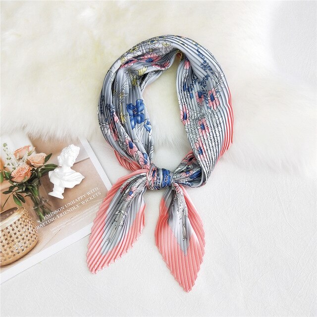 Foulard pour cheveux plissé rose - Eponine