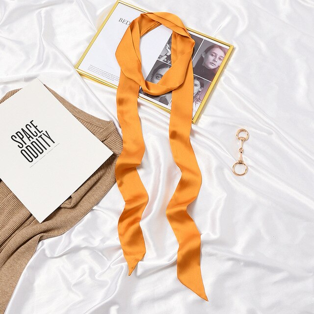 le foulard ceinture pantalon ou robe pour femme couleur orange uni de chez foulard frenchy