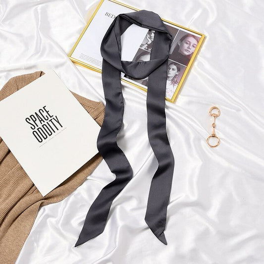 Le foulard ceinture femme noir anthracite uni pour pantalon ou robe de chez foulard frenchy