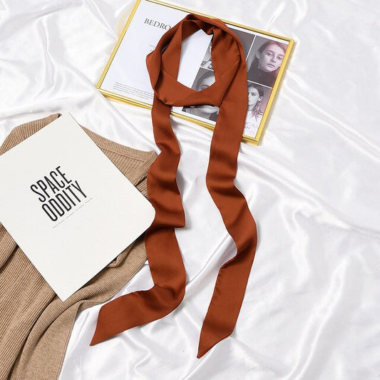 Le foulard ceinture pour femme, à porter sur pantalon ou robe, couleur marron foncé brique, de chez foulard frenchy