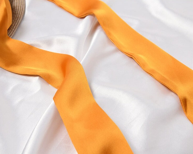Foulard Ceinture Pantalon Robe Femme Orange uni