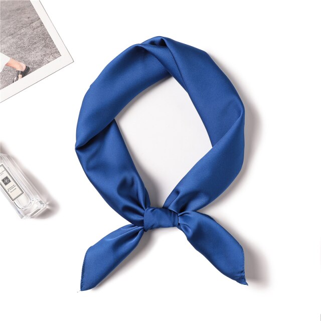 Foulard pour cheveux 50 bleu roi - Uni