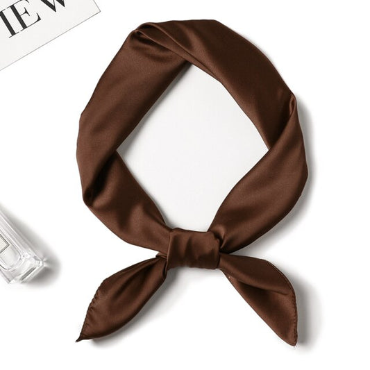 Foulard pour cheveux 50 marron - Uni