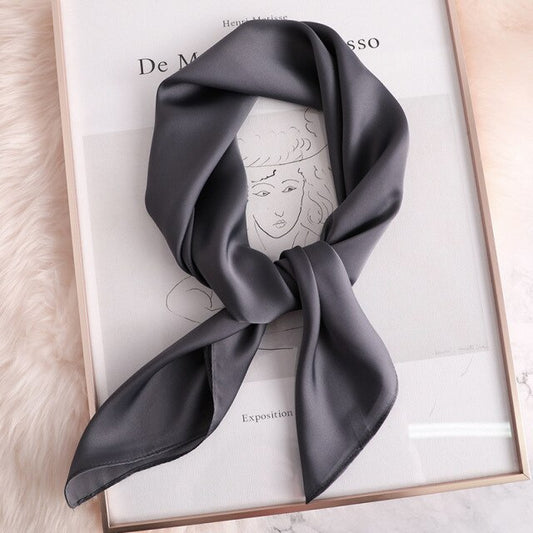 Foulard pour cheveux 50 anthracite - Uni