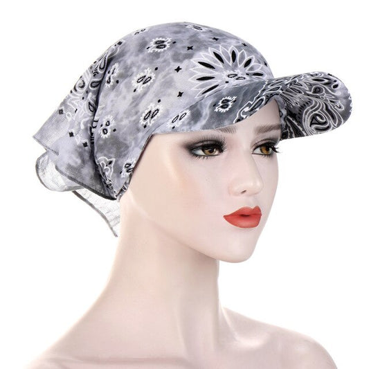 casquette foulard chimio pour femme gris chez Foulard Frenchy