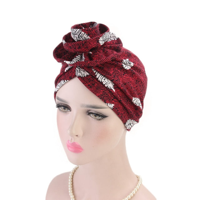 Foulard turban chimio rouge - Exontine