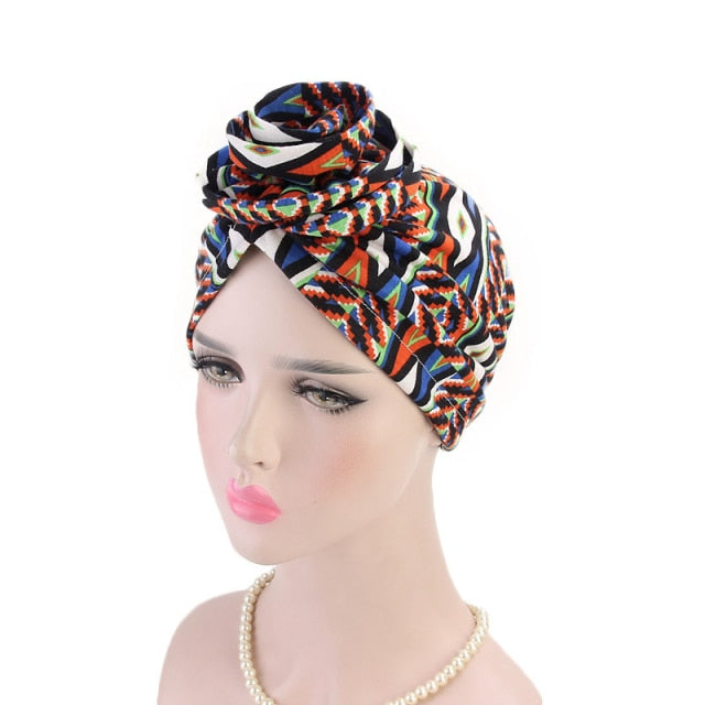 Foulard turban chimio orange - Exianne