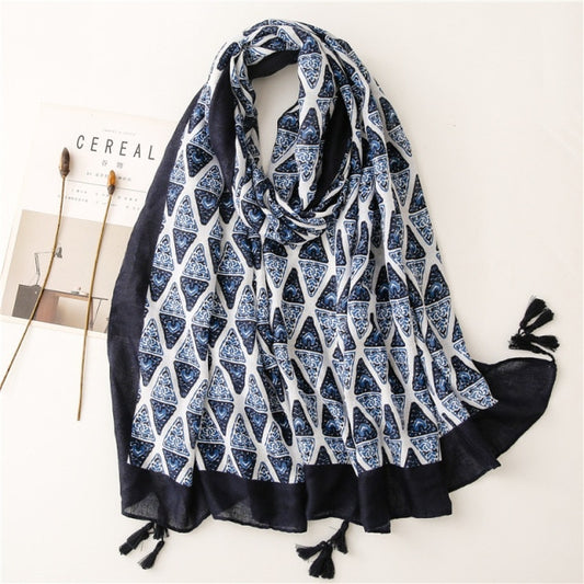 Foulard pour femme 180 bleu - Dalia