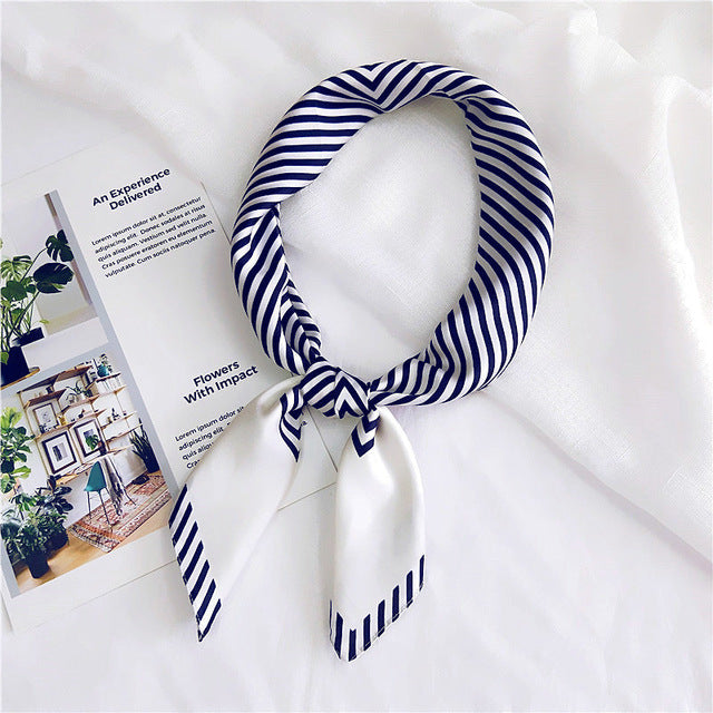Foulard Long pour Cheveux Rayures Marines