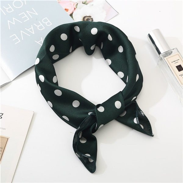 Foulard pour Cheveux Vert à Pois